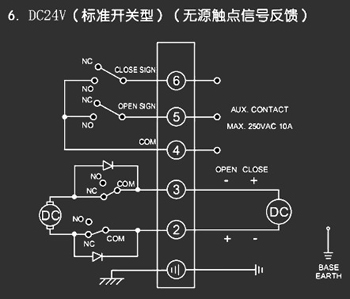 ＤＣ24Ｖ標準開關型<a href='http://www.mapboom.cn/Product/diefa/diandongdiefa/' target='_blank'>電動<a href='http://www.mapboom.cn/Product/diefa/' target='_blank'>蝶閥</a></a>接線圖